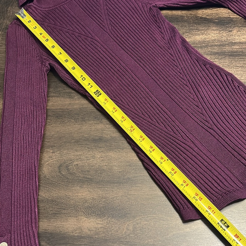 WHBM Plum Noir Ribbed Turtleneck Sweater - Picture 8 of 13